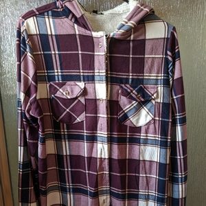 Fashion Nova Plaid Sherpa Top